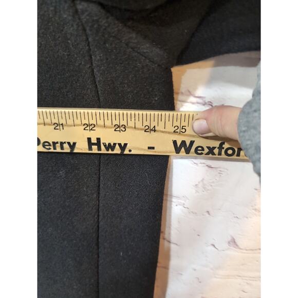 J. Crew Italian Stadium Cloth Nelli Gori Black Wool Polyester Coat Woman's Sz 14 - Picture 7 of 12